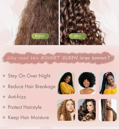 Super Breathable Satin Bonnet. All Night Stay Secure